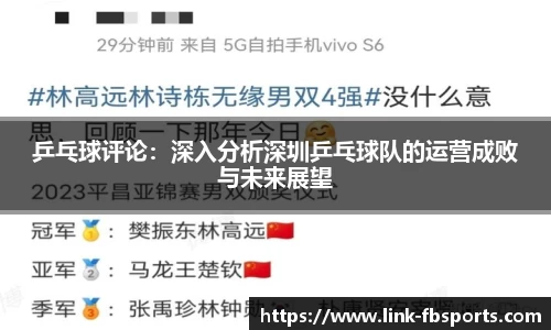 乒乓球评论:深入分析深圳乒乓球队的运营成败与未来展望